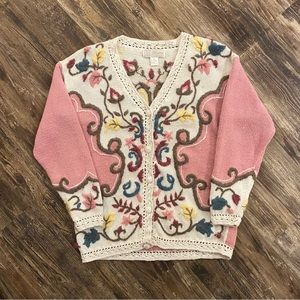 Vintage 1990s Colorful Womens Grandma Cardigan Sweater Women’s Size Medium